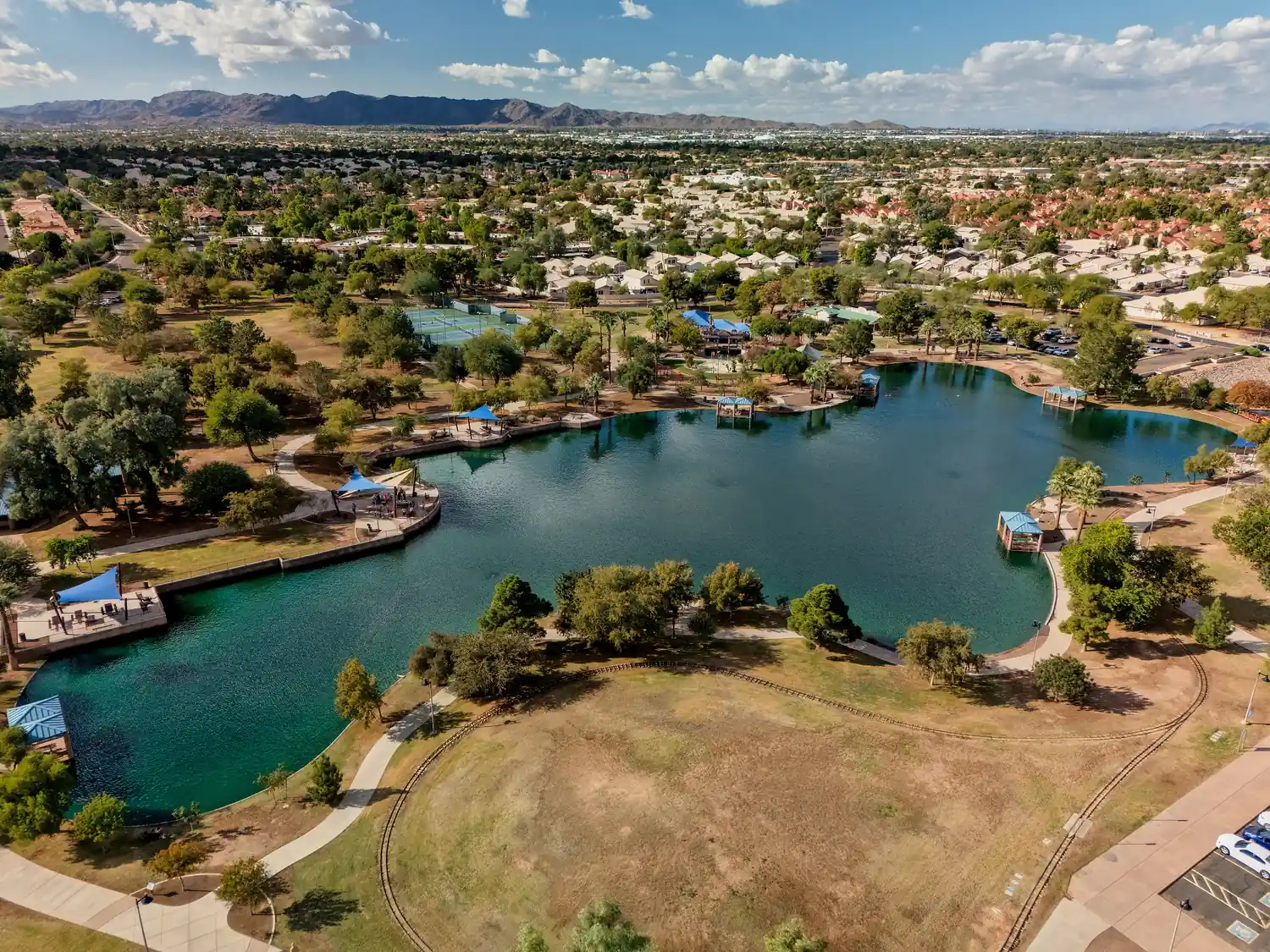 Desert Breeze Lake aerial in Chandler, Arizona - Blackline Demo service area