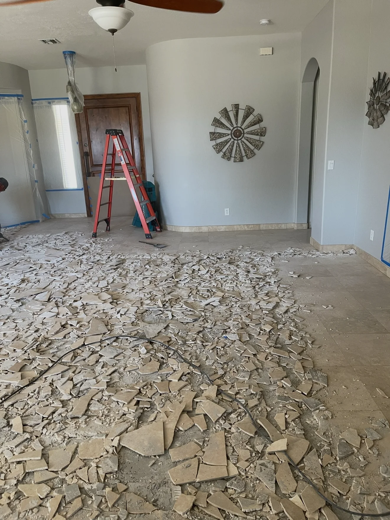 Exterior demolition site work in progress - Blackline Demo Phoenix AZ